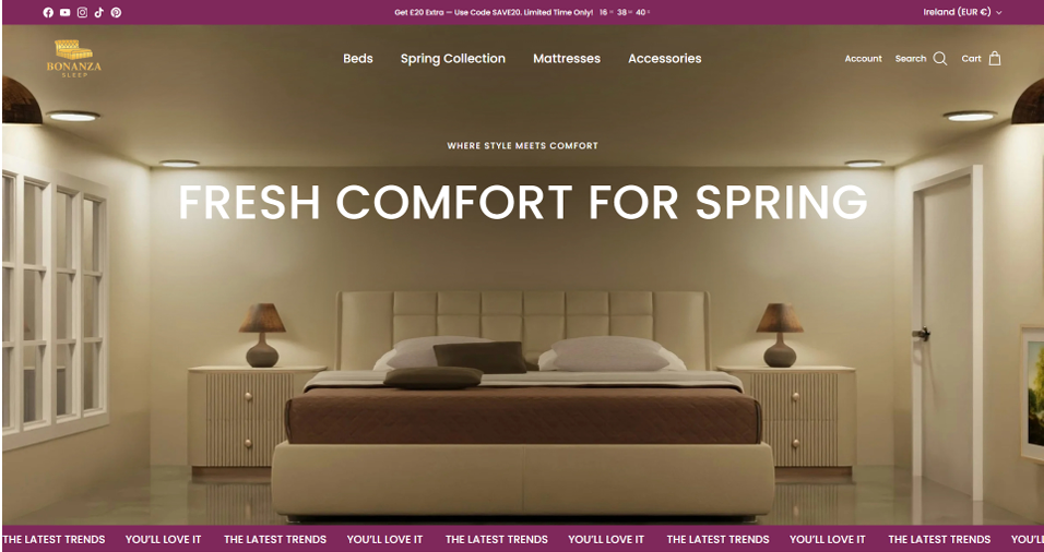 Bonanza Sleep Shopify Store